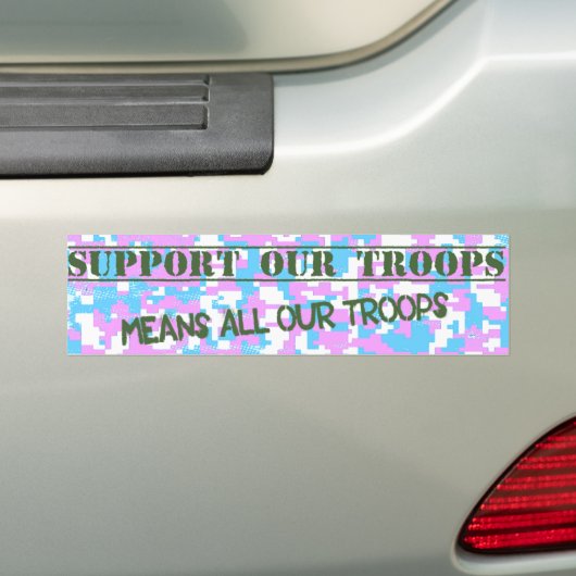 Steun onze troepen Trans Pride Camo Sticker (Op auto)