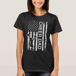 Steun papa vlag koningsblauw cheerleading t-shirt