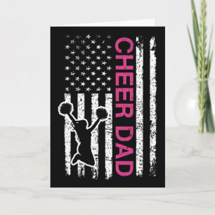 Steun Papa Vlag Roze Cheerleading  Kaart