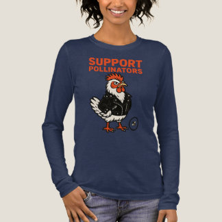 Steun Polinators Cool Haantje in Leren Jas Tri-Blend Shirt