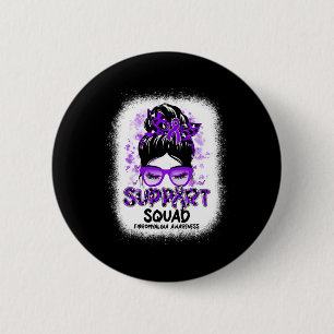 Steun Squad Messy Bun Butterfly Paarse Lint Fi Ronde Button 5,7 Cm