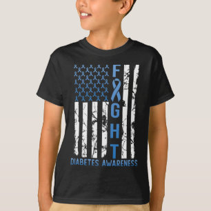 Steun Strijd Vlag van de V.S. Type 2 Type 1 Diabet T-shirt