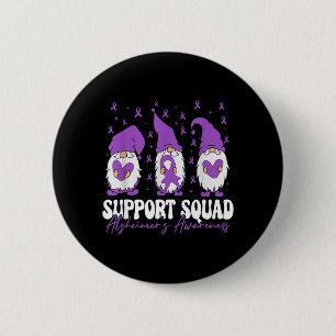 Steun Team Alzheimers Bewustzijn Paarse Lint Ronde Button 5,7 Cm