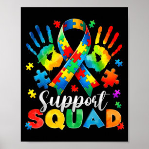 Steun Team Autisme Bewustzijn Familie Outfits Mann Poster