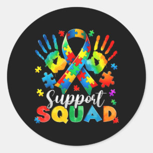 Steun Team Autisme Bewustzijn Familie Outfits Mann Ronde Sticker