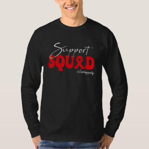 Steun Team Cardiomyopathie Bewustzijn Rode Lint T-shirt