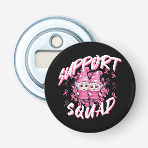Steun Team Gnome Warrior Borstkanker Bewustzijn Button Flesopener