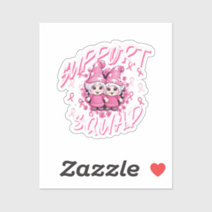 Steun Team Gnome Warrior Borstkanker Bewustzijn Sticker