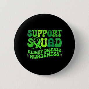 Steun Team Groene PKD Nierziekte Lint Ronde Button 5,7 Cm