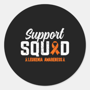 Steun Team Leukemie Bloedkanker Bewustzijn Oranje Ronde Sticker