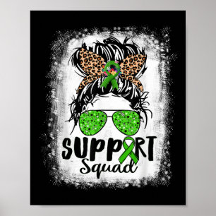 Steun Team Rommelige Knot Groene Lint Mentale Gezo Poster