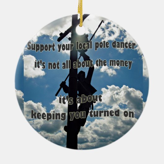 Steun uw Lineman Keramisch Ornament (Achterkant)