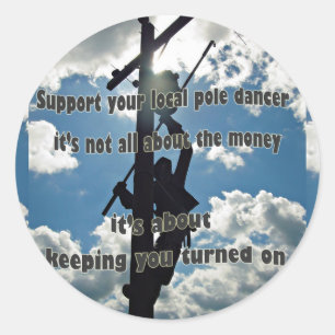 Steun uw Lineman Ronde Sticker