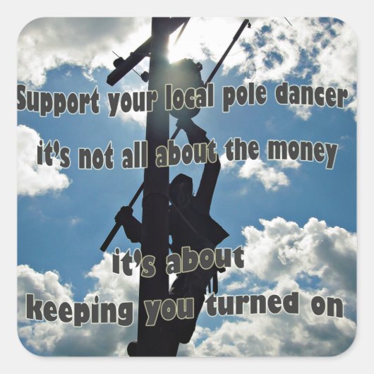 Steun uw Lineman Vierkante Sticker (Voorkant)