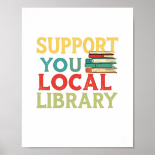 Steun uw lokale bibliotheek boeklezers liefhebbers poster