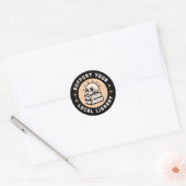 Steun uw lokale bibliotheek donkere academia booki ronde sticker (Envelop)