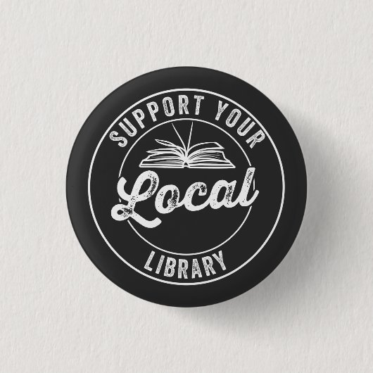 steun uw lokale bibliotheek ronde button 3,2 cm (Voorkant)