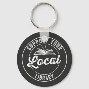 steun uw lokale bibliotheek sleutelhanger
