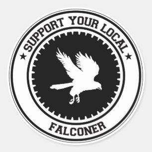 Steun uw lokale Falconer Ronde Sticker