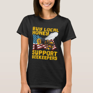 Steun uw lokale imker Red Bevers Koop Honing T-shirt