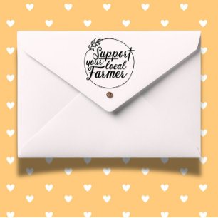 Steun Uw lokale landbouwer Markt Thema Zelfinktende Stempel