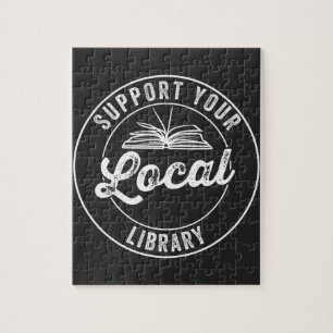 steun uw lokale librarY Square Sticker T-Shirt Legpuzzel