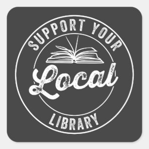 steun uw lokale librarY Vierkante Sticker