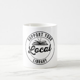 Steun Uw Lokale Magnet van de Bibliotheek Koffiemok