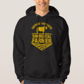 Steun Uw Lokale Simmental Farmer Koe Rancher Hoodie (Voorkant)