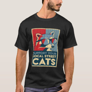 Steun uw lokale Street Cats cadeau voor wasbeer Lo T-shirt