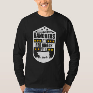 Steun uw lokale veehouders Eet Rundvlees Boer Rood T-shirt