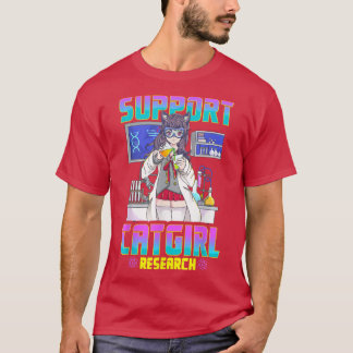 Steun voor Catgirl Research Cute Anime Cat Girl Wa T-shirt