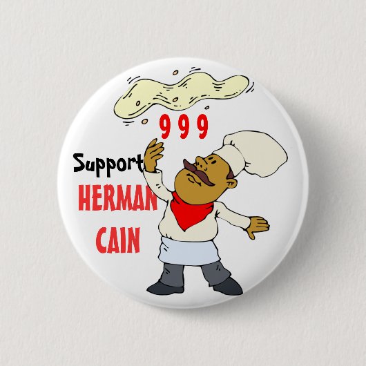 STEUN VOOR HERMAN CAIN POLITIEKE BUTTON (Voorkant)