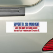 Steun voor het 28e amendement bumpersticker (Op auto)