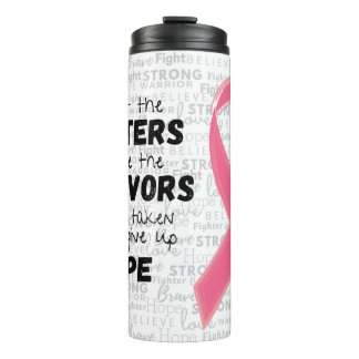 Steun voor het roze lintlint van de Fighters Thermosbeker