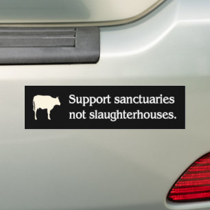 steun voor niet - slachthuizen vegan bumpersticker