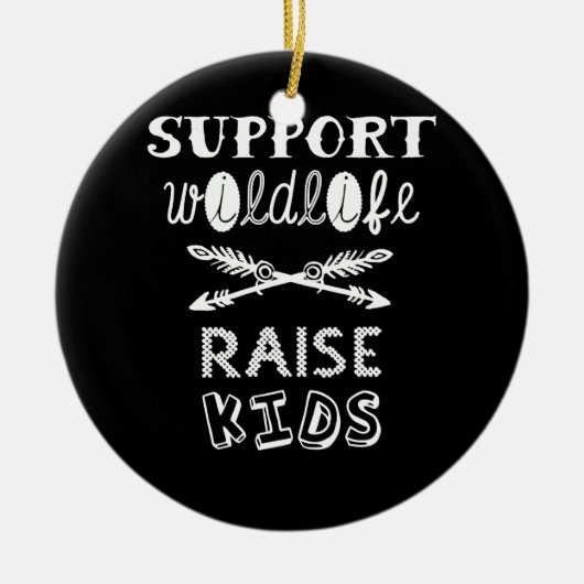 Steun voor Wildlife Raise Boys Pap Fathers Day Keramisch Ornament (Voorkant)