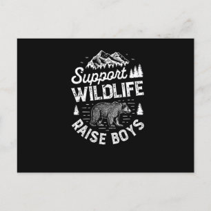 Steun voor Wildlife Raise Boys T shirt mam Pap Moe Aankondigingskaart