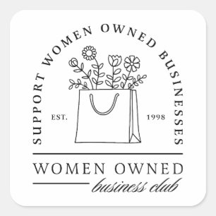 Steun vrouwen bezeten bedrijven esthetische vierkante sticker