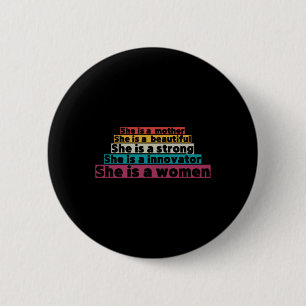 Steun vrouwenrechten ronde button 5,7 cm