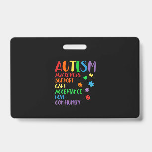 Steun Zorg Acceptatie Bondgenoot Autisme Bewustzij Badge