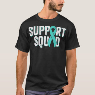 Steungroep eierstokkanker Teal Awareness-lint T-shirt