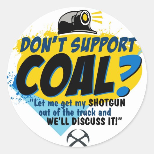 STEUNT U GEEN STEENKOOL? RONDE STICKER (Voorkant)