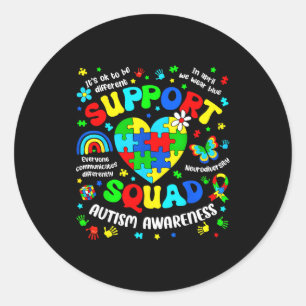 Steunteam autisme bewustzijn puzzel autistische ma ronde sticker