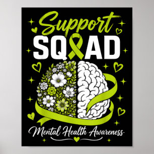 Steunteam Geestelijke Gezondheid Hersenen Groene L Poster