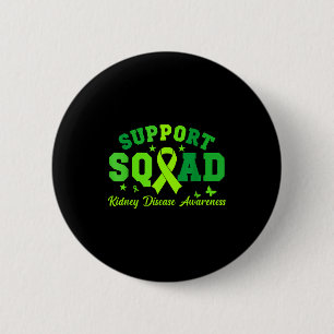 Steunteam groene lint vlinder pkd nier ronde button 5,7 cm