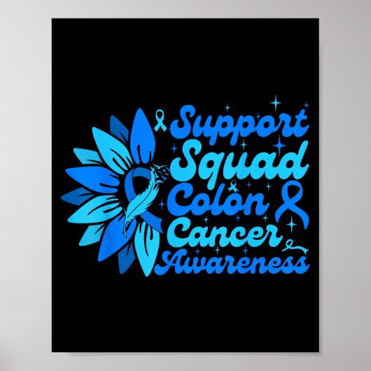 Steunteam Sunflower Colon Blauw Kanker Poster (Voorkant)