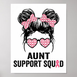 Steunteam tante Bun Gles Borstkankerbewustzijn Poster