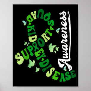 Steunteam vlinder nierziekte bewustzijn poster