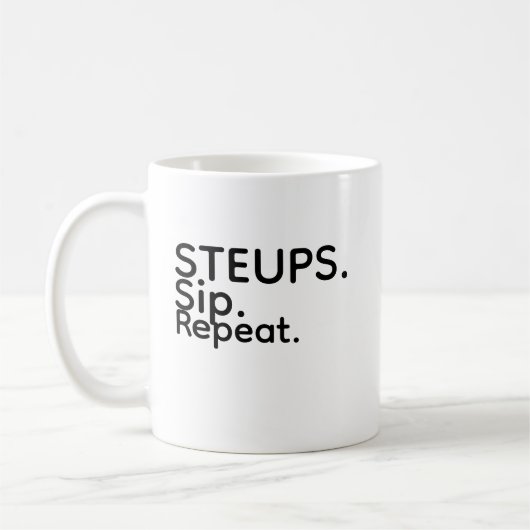 Steups Sip Repeat Mug Koffiemok (Links)